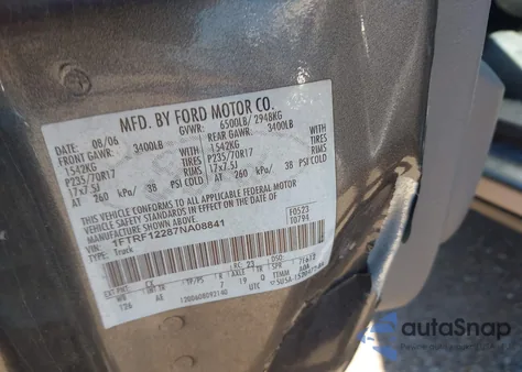 2007 Ford F-150 Stx/Xl/Xlt from USA, damaged, VIN 1FTRF12287NA08841